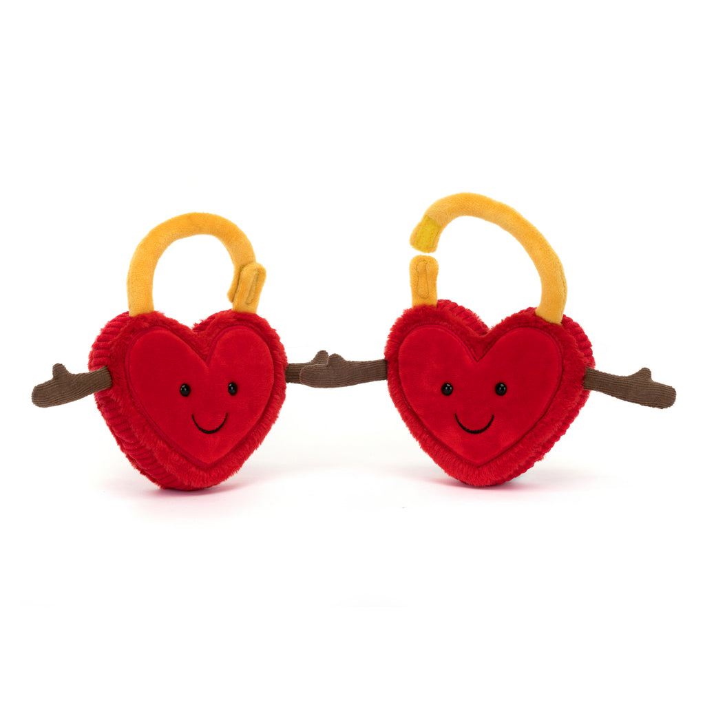 Front of Jellycat Amuseables Val & Tina Love Locks.