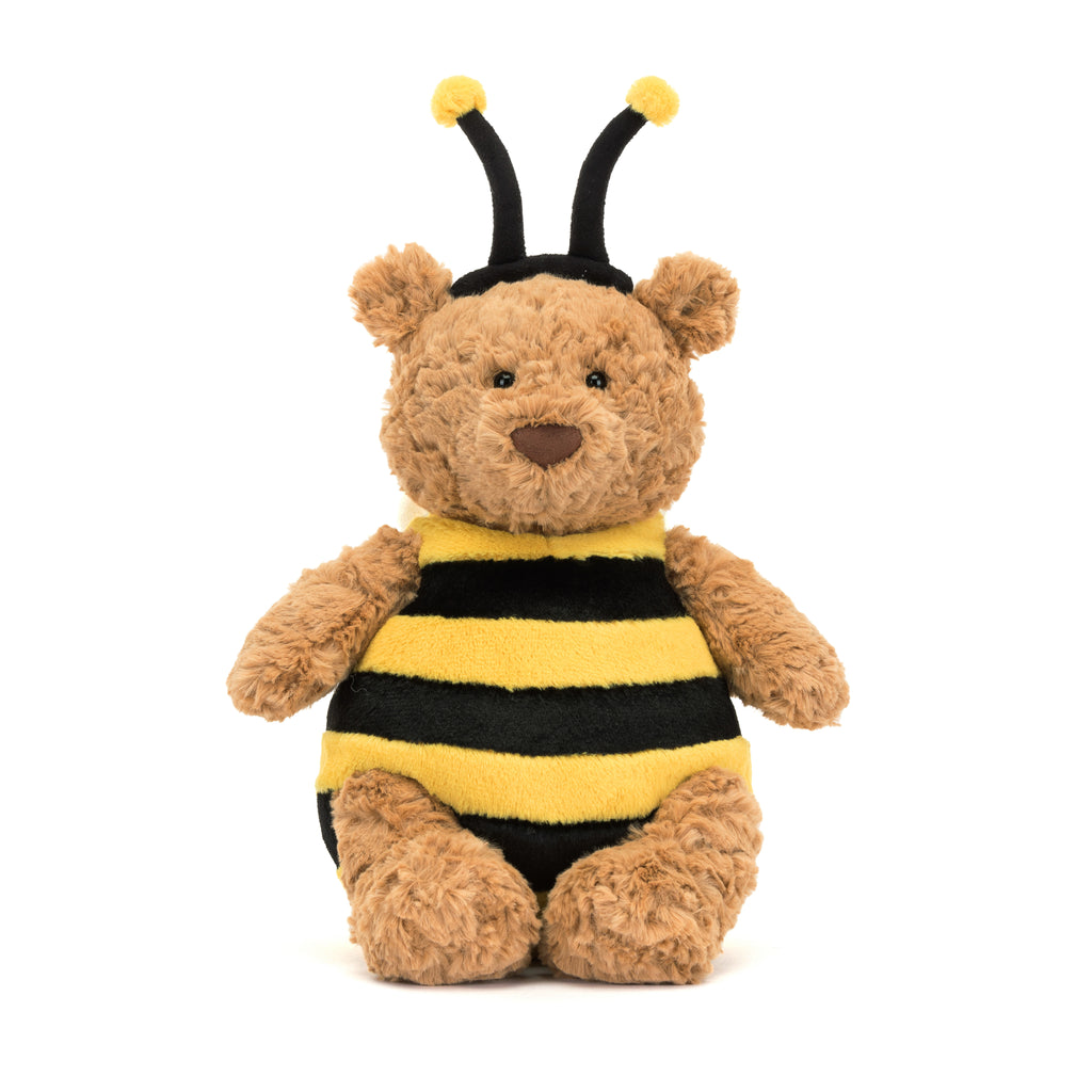 Front of Jellycat Bartholomew Bear Bumblebee.