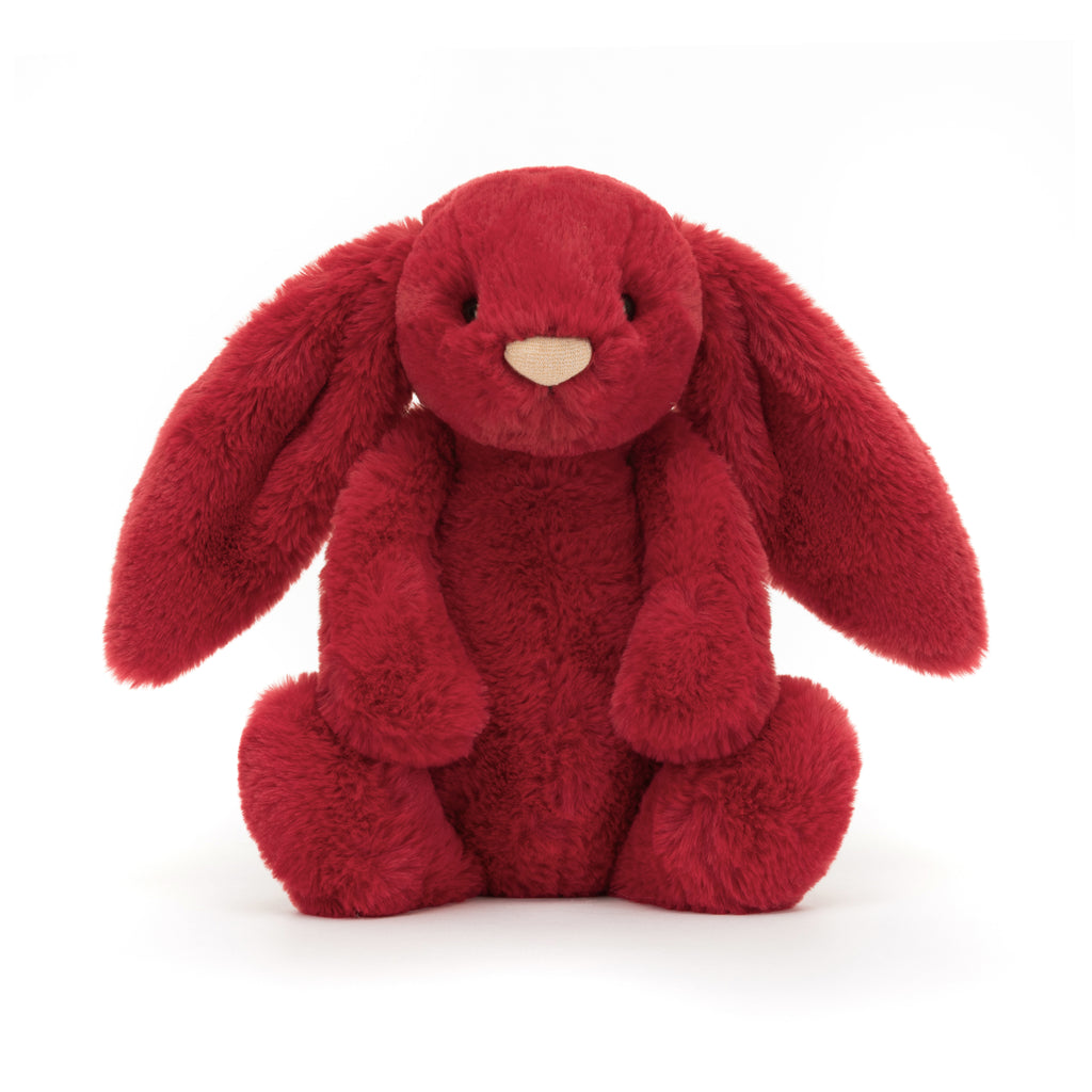 Front of Jellycat Bashful Luxe Bunny Scarlett Huge.