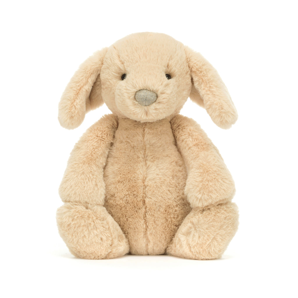 Front of Jellycat Bashful Luxe Puppy Orlando Original.