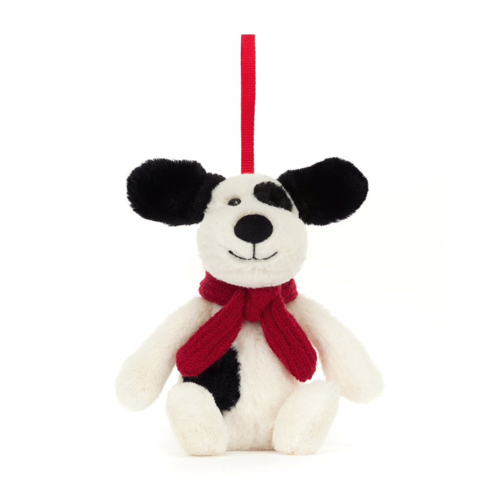 Front of Jellycat Bashful Puppy Ornament.