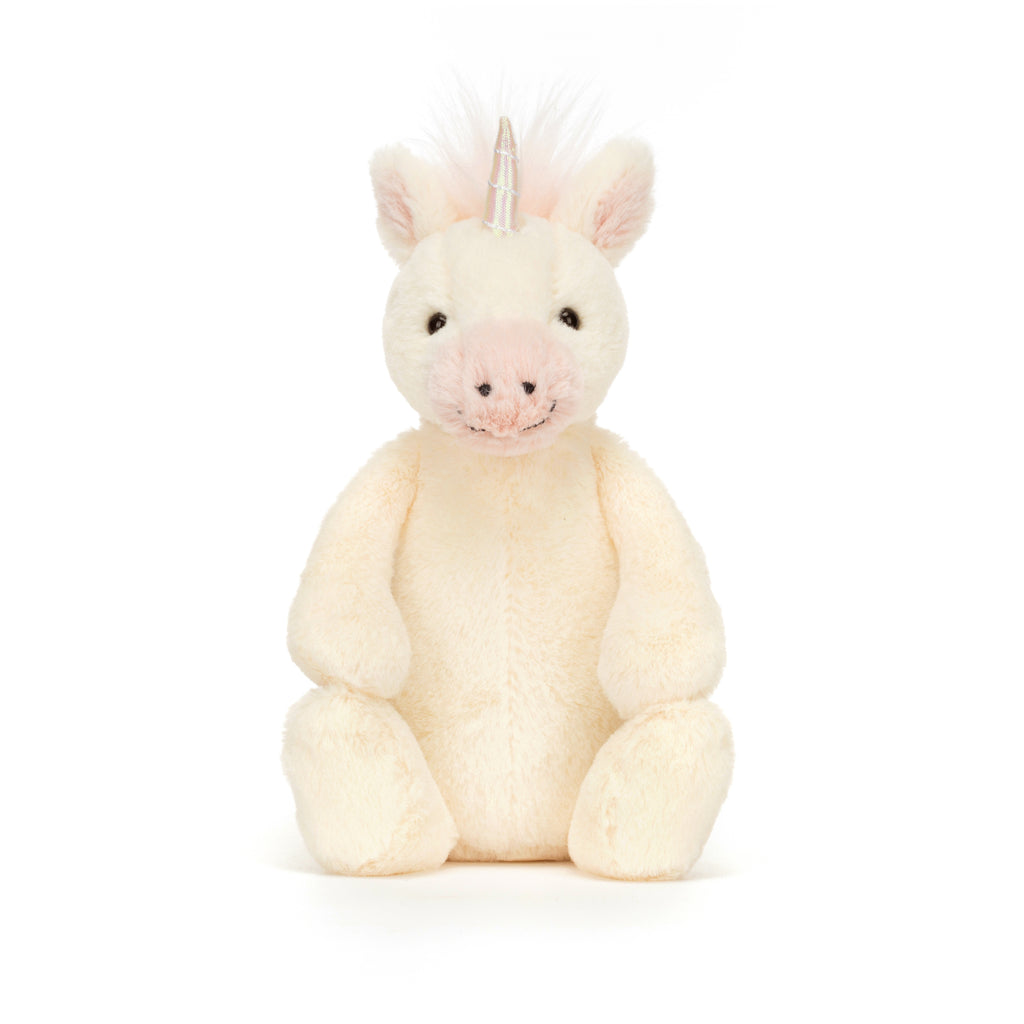 Front of Jellycat Bashful Unicorn Original.