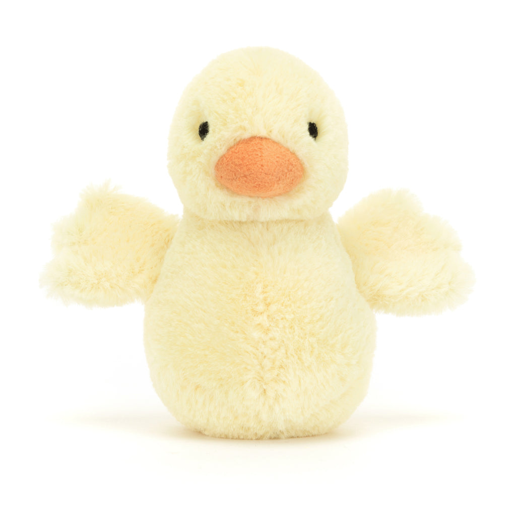 Front of Jellycat Fluffy Duck.