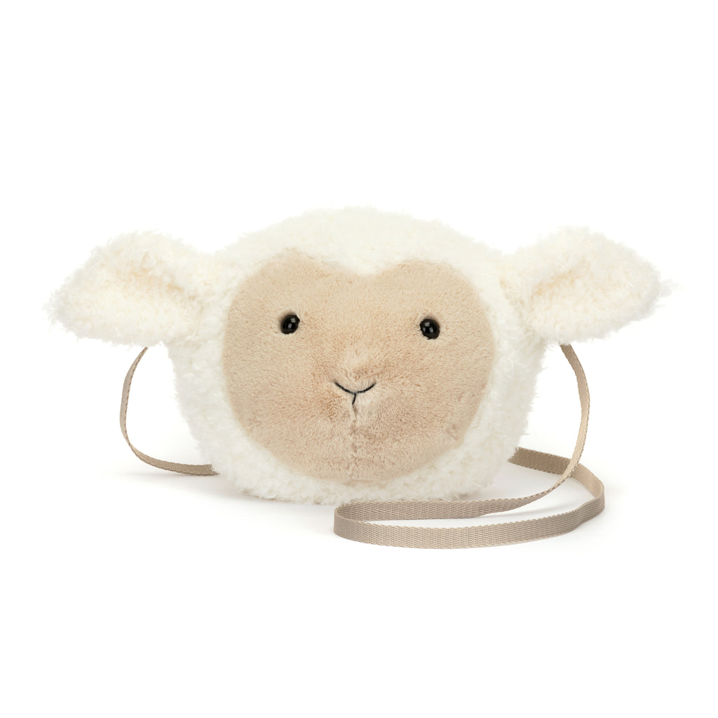 Front of Jellycat Little Lamb Bag.