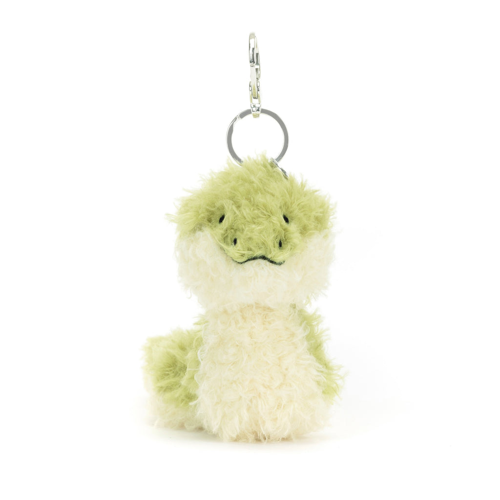 Front of Jellycat Little Snake Bag Charm.