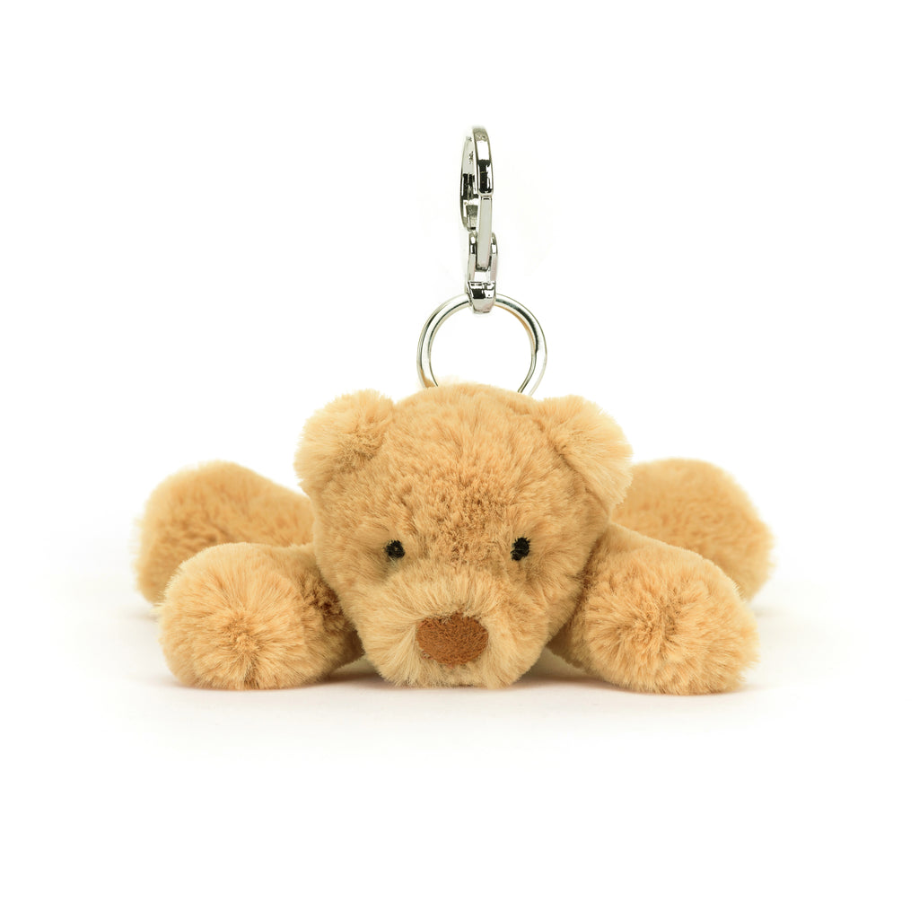 Front of Jellycat Smudge Bear Bag Charm.