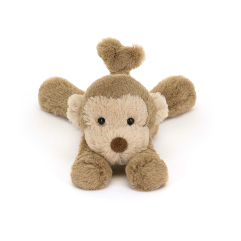 Front of Jellycat Smudge Monkey Tiny.