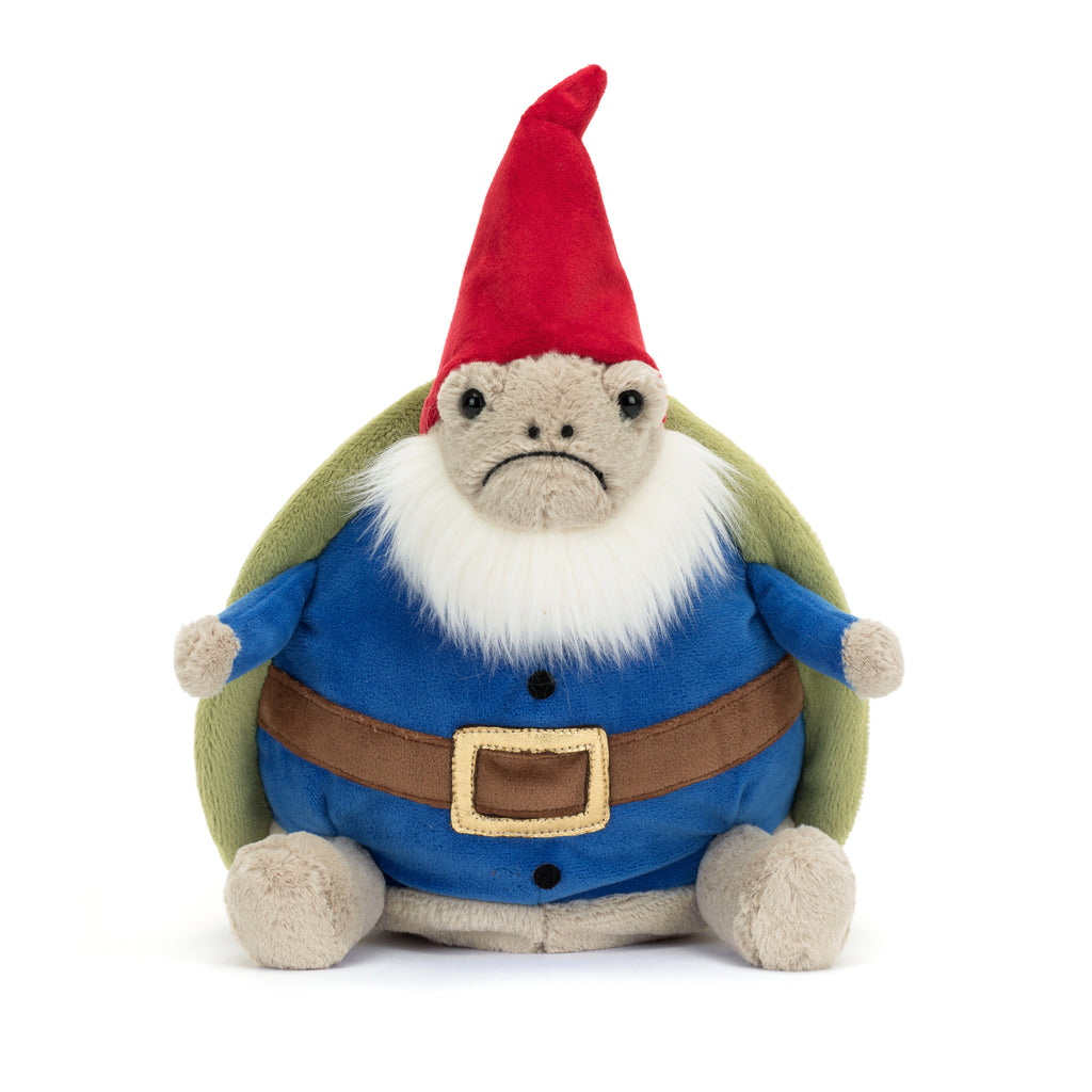 Front of Jellycat Timmy Turtle Garden Gnome.