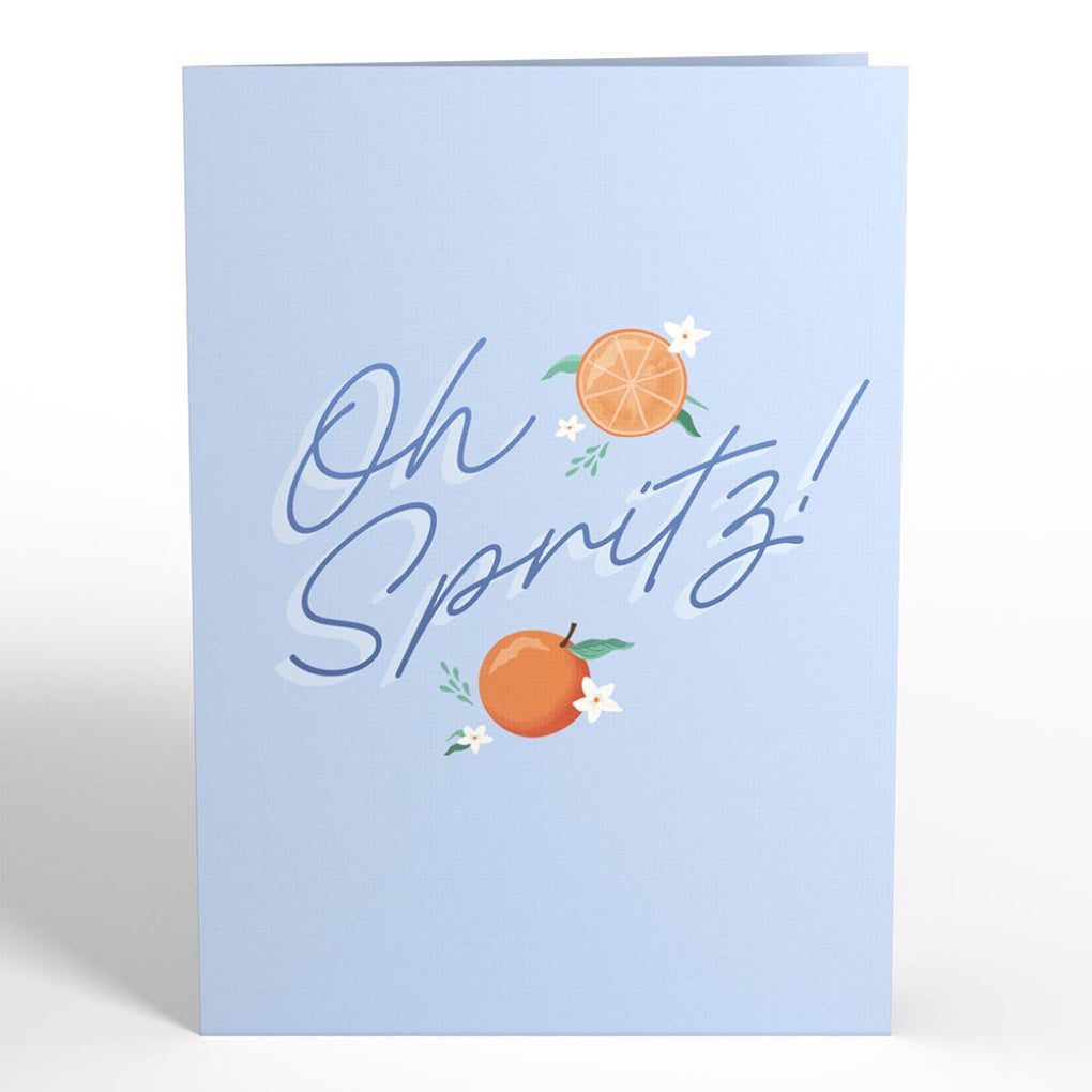 Front of Oh Spritz! Birthday Pop-Up Card.