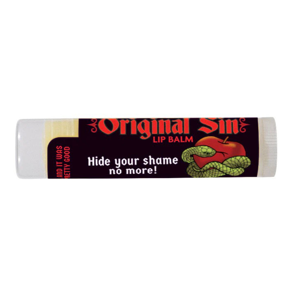 Front of Original Sin Lip Balm.