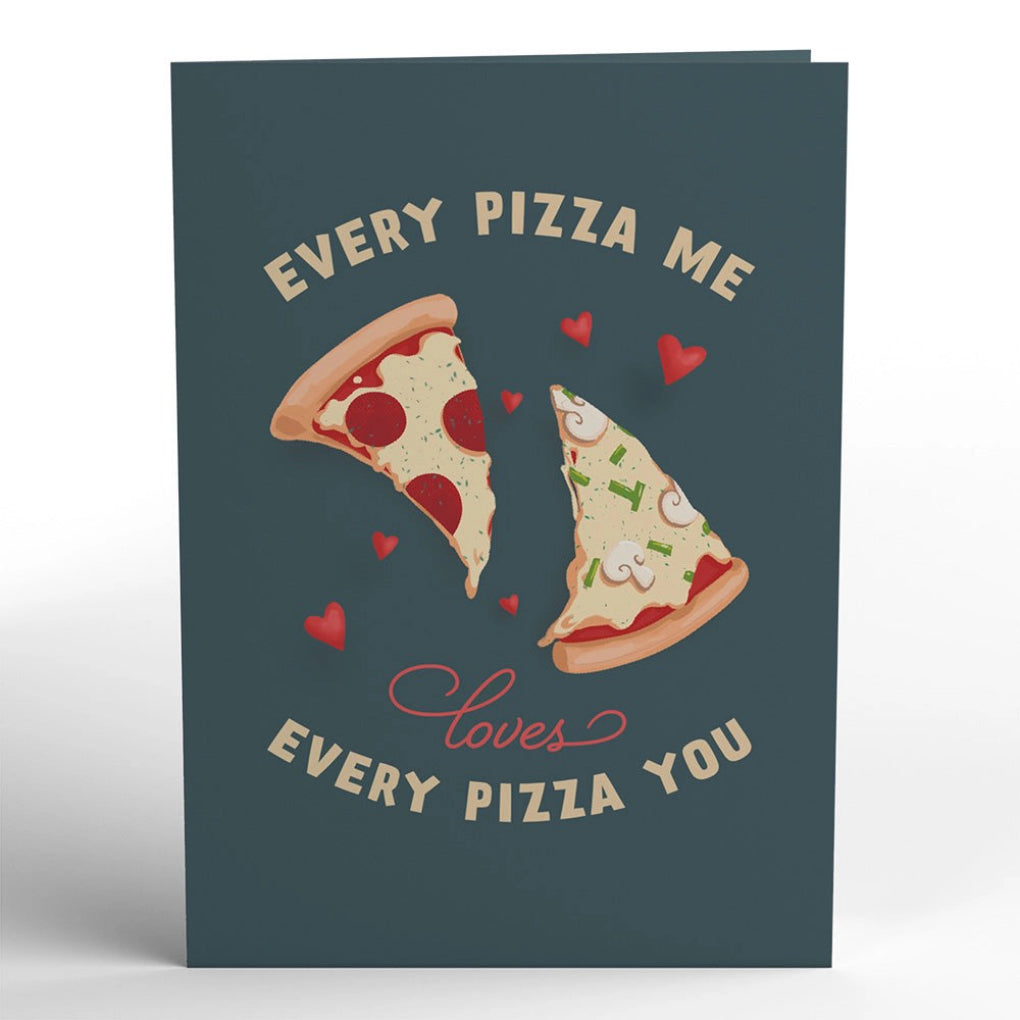 Front of Pizza Love Pop-Up Card.