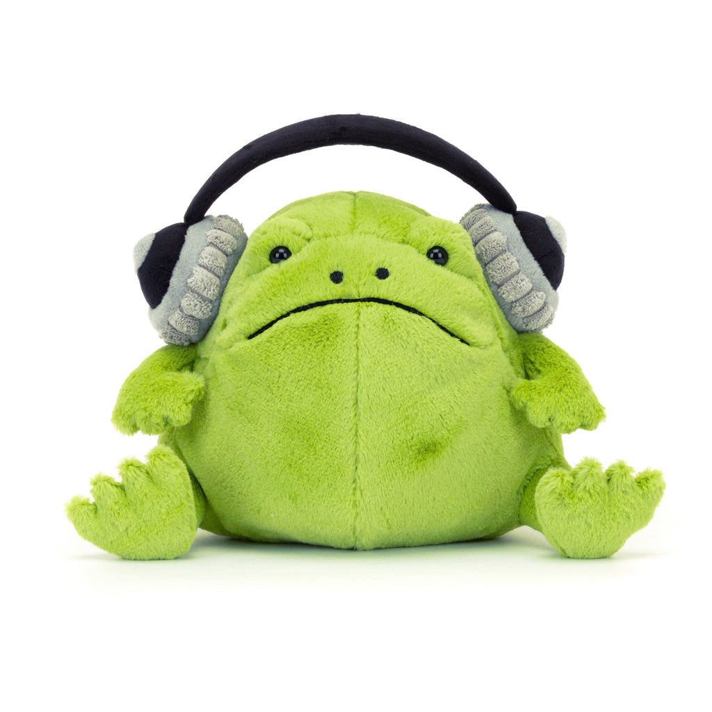 Front of Ricky Rain Frog Headphones.