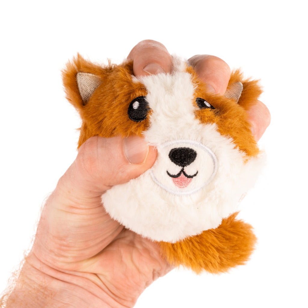 Furry Friends Stress Balls being squeezed.