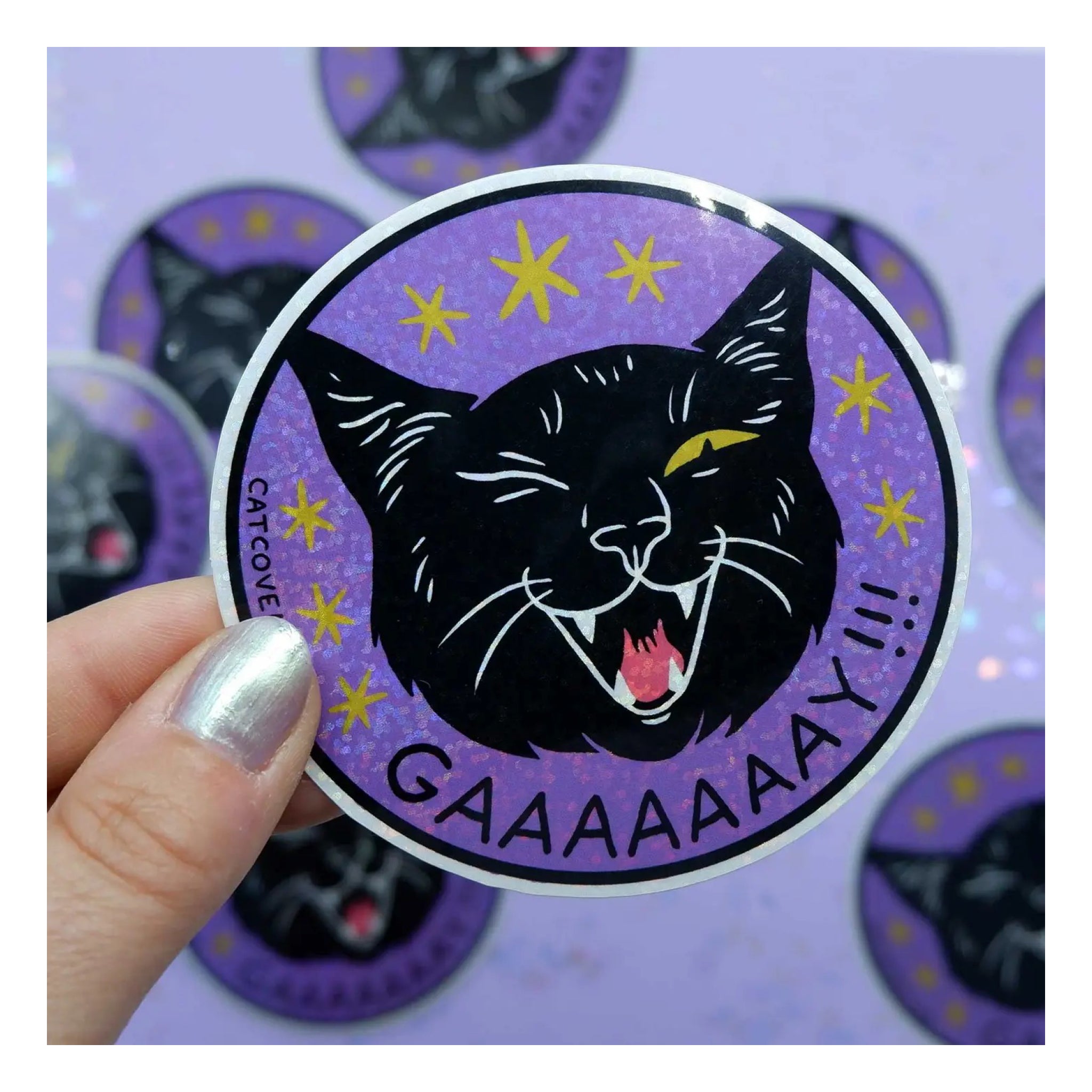 Gidget Gein Sticker GAAAAAAAY!!! Glitter Sticker | Cat Coven – Outer Layer