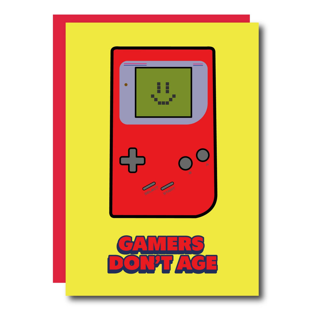 Gamers Don't Age Gameboy Birthday Card.