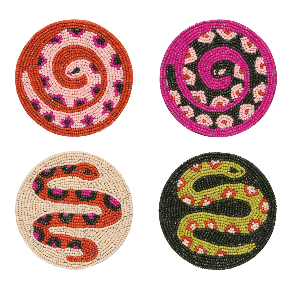 Gardenland Beaded Coasters Set of 4.