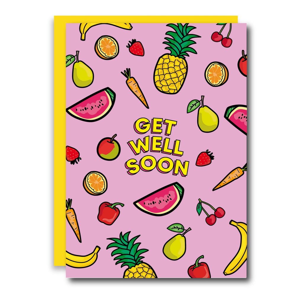 Get Well Soon Fruit Greeting Card.