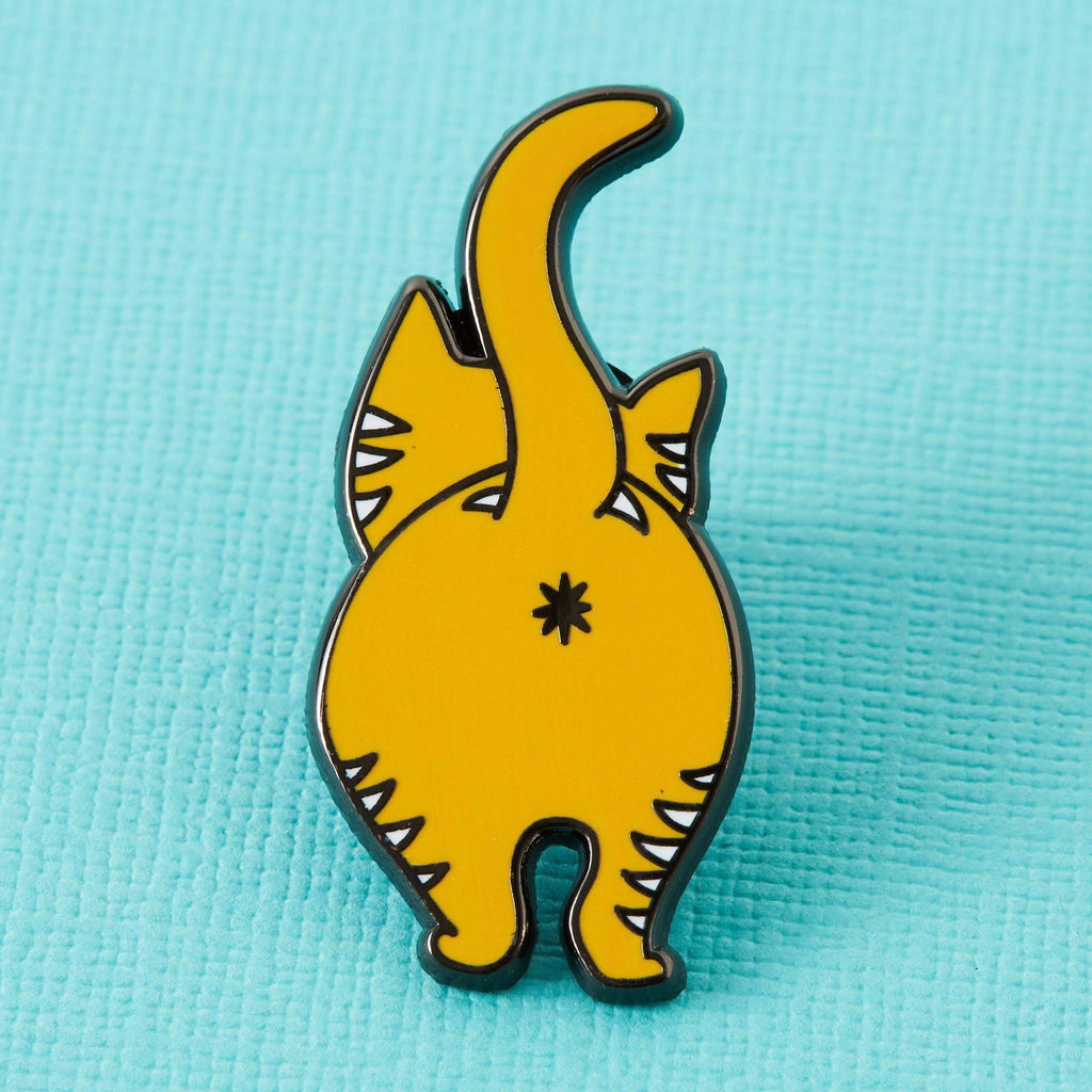 Ginger Cat Bum Enamel Pin.