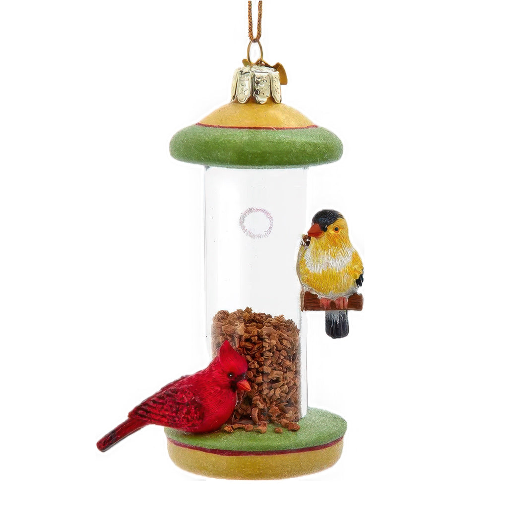 Glass Bird Feeder Ornament.