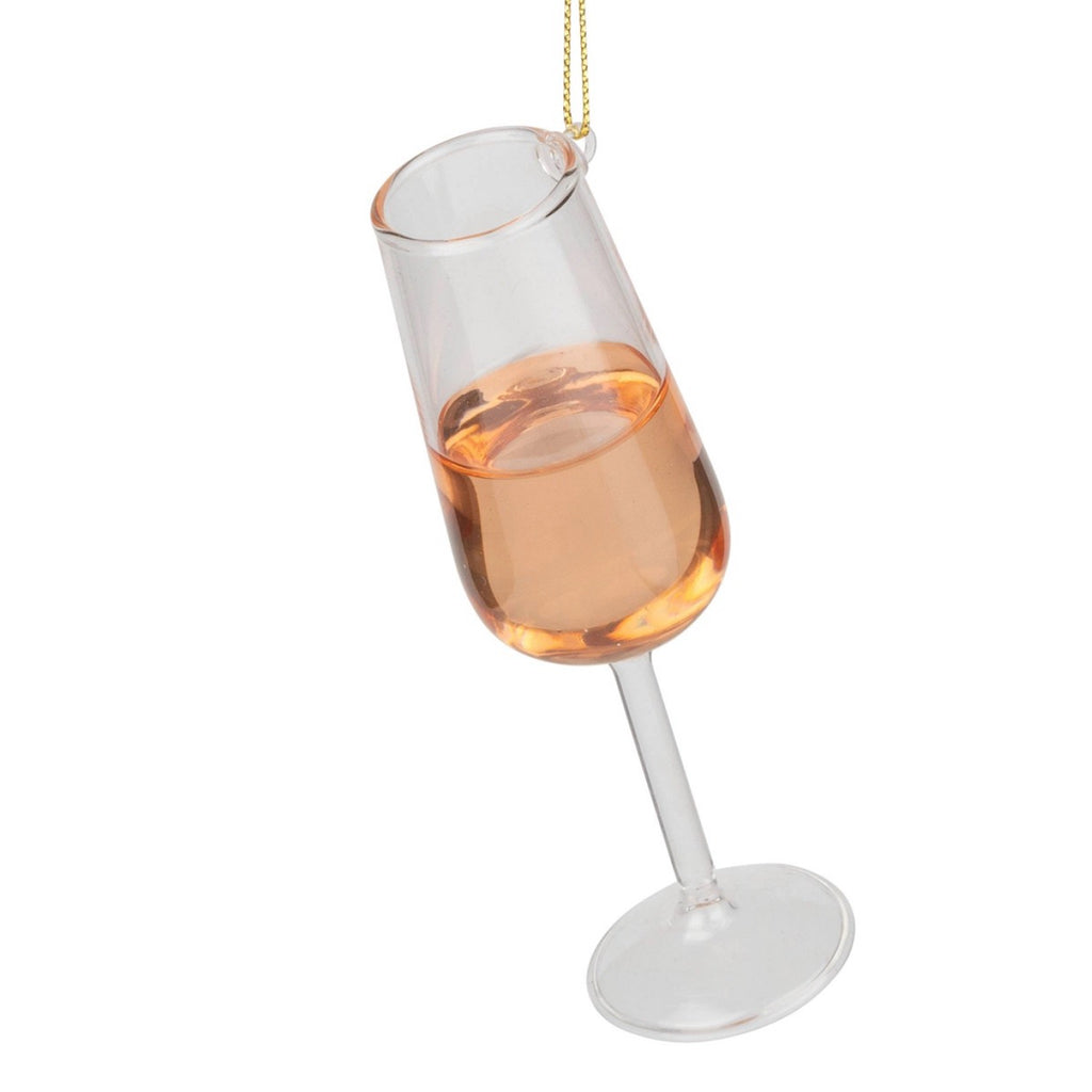 Glass Of Pink Champagne Ornament.