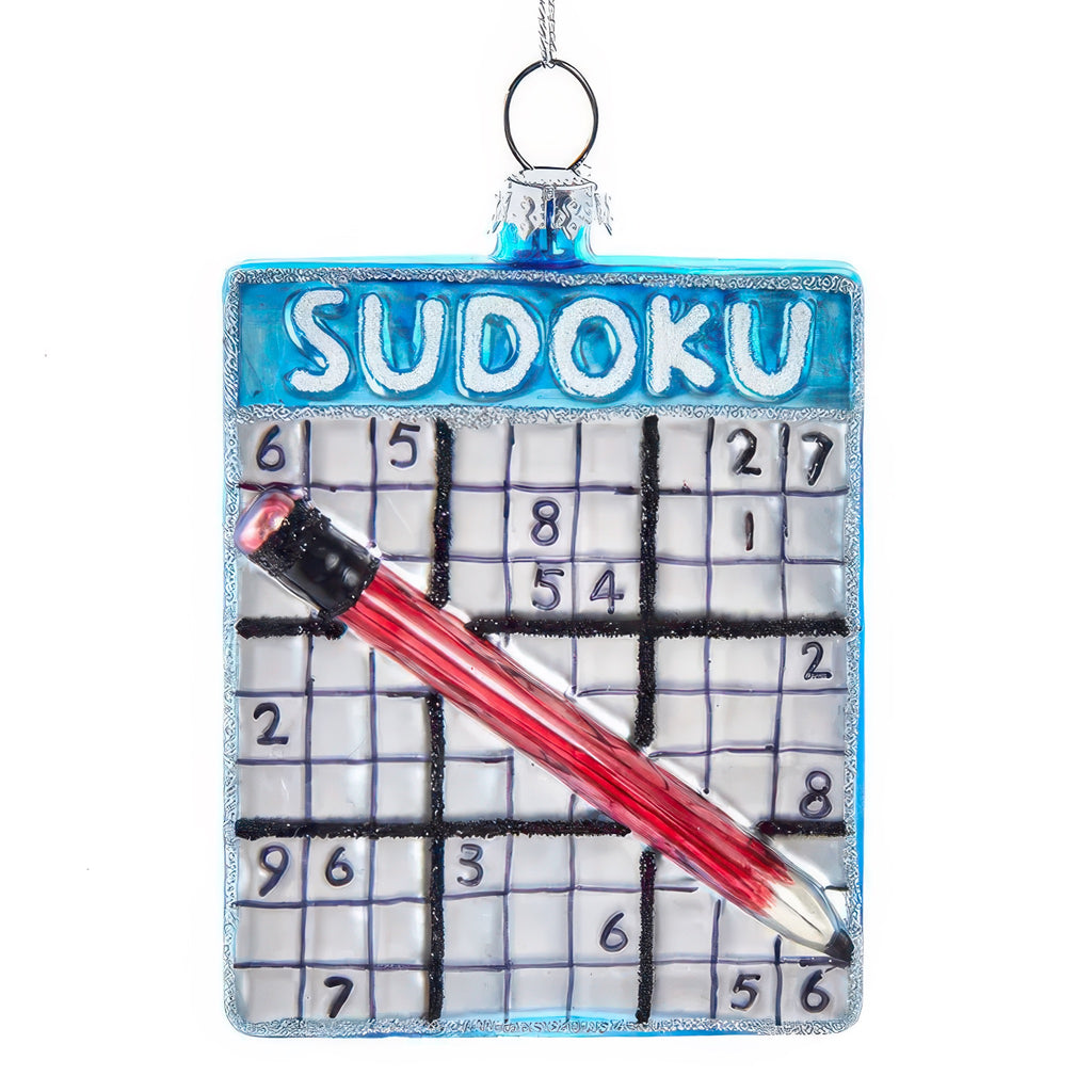 Glass Sudoku Ornament.