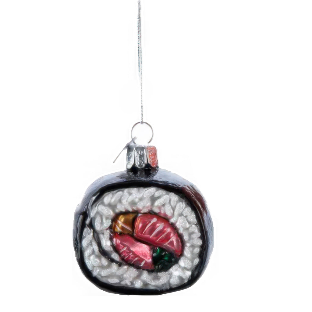 Glass Sushi Roll Ornament black.