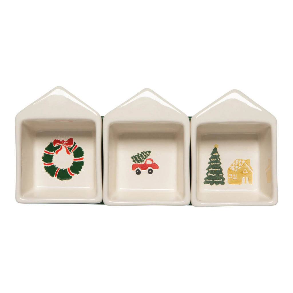 Glitzmas Christmas Dipping Dish With Tray Set.