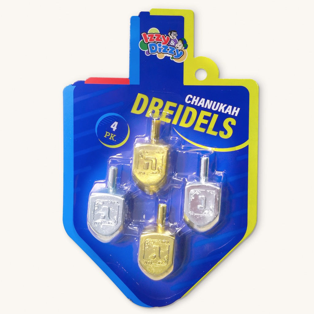 Gold & Silver Dreidels 4 Pack.