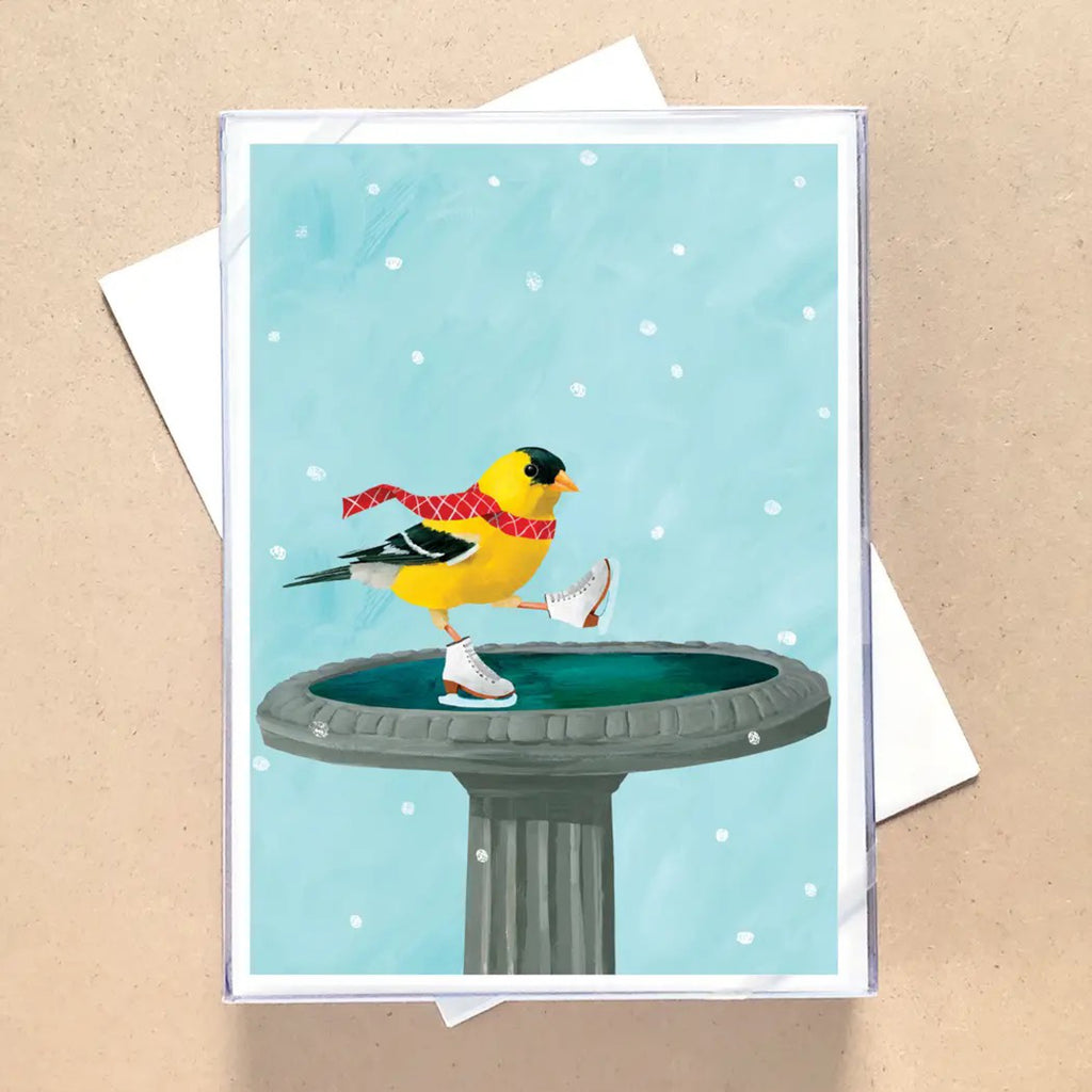 Goldfinch Skates Boxed Holiday Cards packaging.