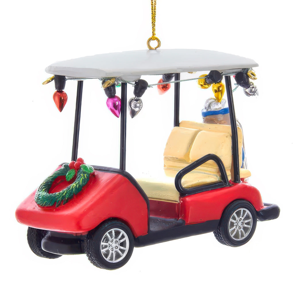 Golf Cart With Wreath Ornament.