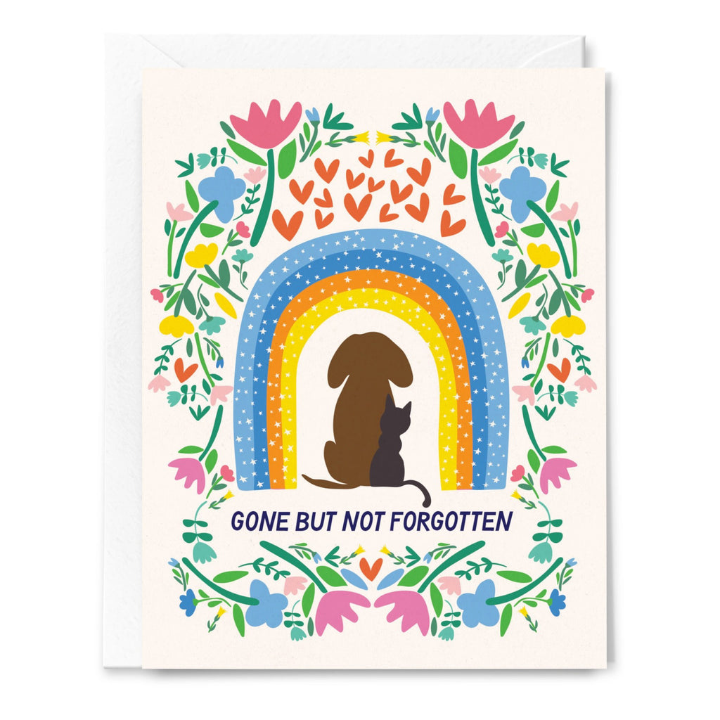 Gone But Not Forgotten Dog And Cat Sympathy Card.