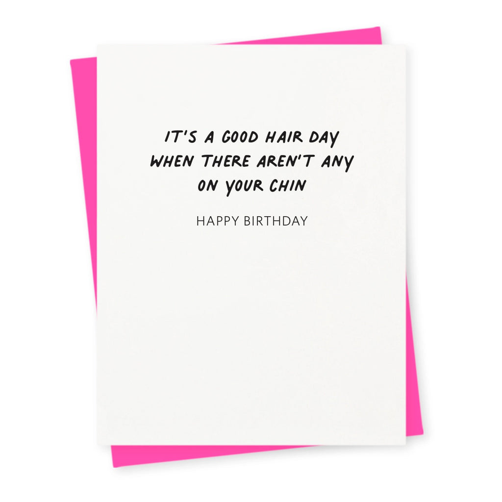 Good Hair Letterpress Birthday Card.
