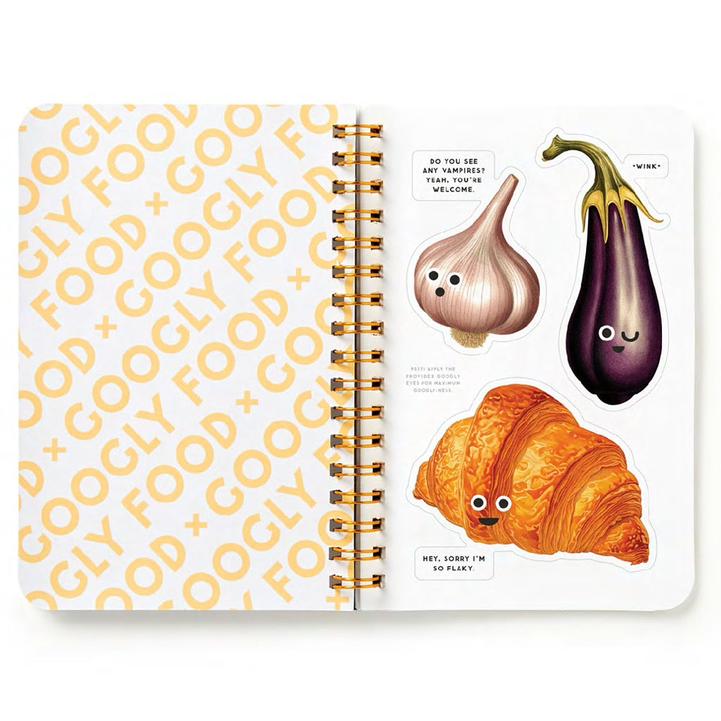 Googly Food Sticker Book spread.