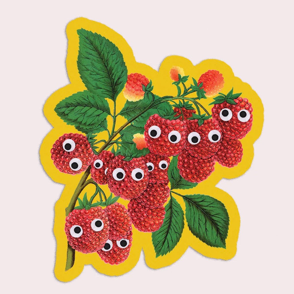 Googly Raspberries Vinyl Sticker.