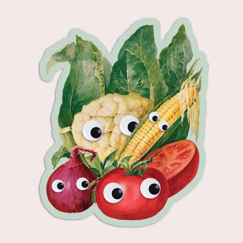 Googly Veg Vinyl Sticker.