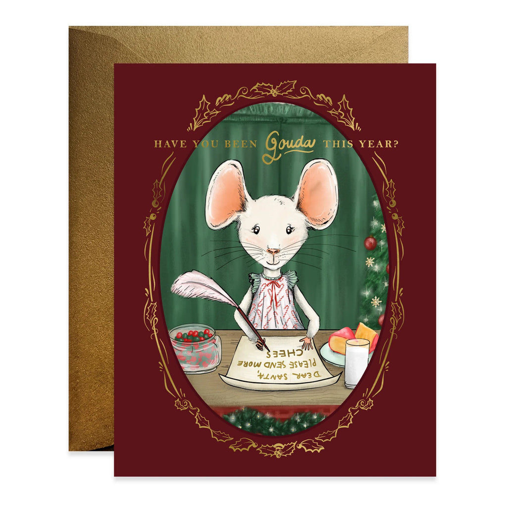 Gouda Christmas Mouse Card.