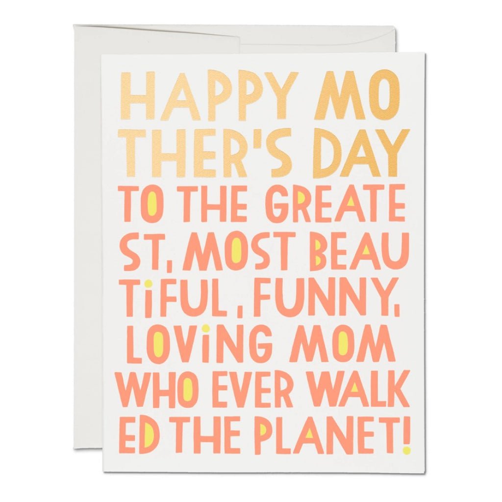 Greatest Mom Mother's Day Greeting Card.