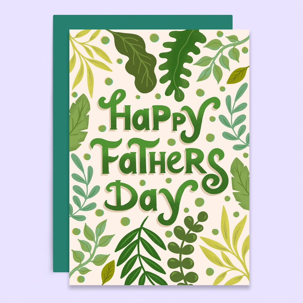 Green Botanical Happy Father's Day Card.