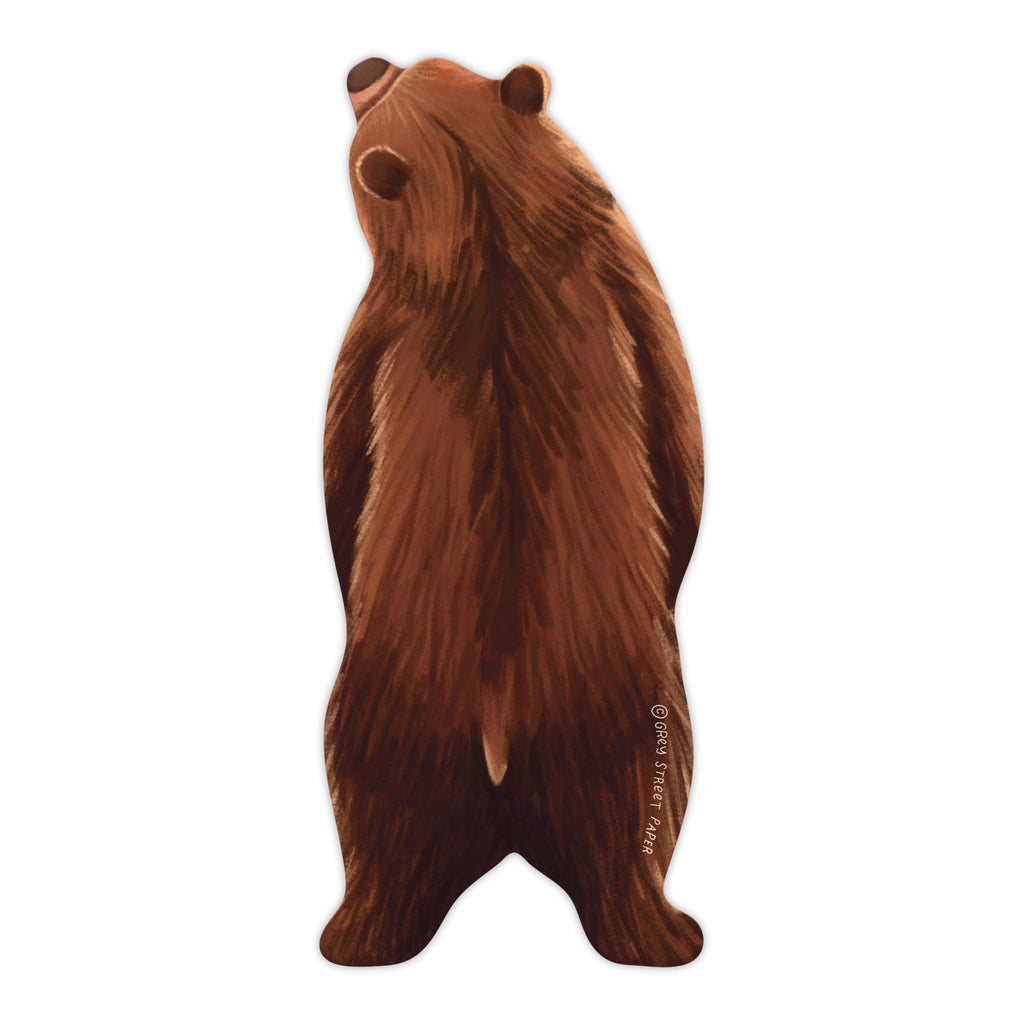 Grizzly Bear Die-Cut Bookmark back view.