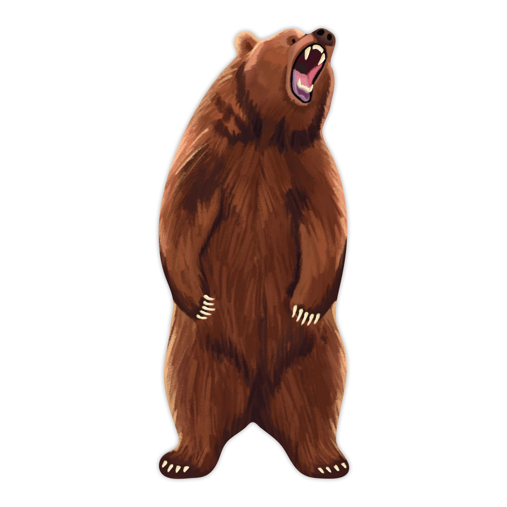 Grizzly Bear Die-Cut Bookmark.