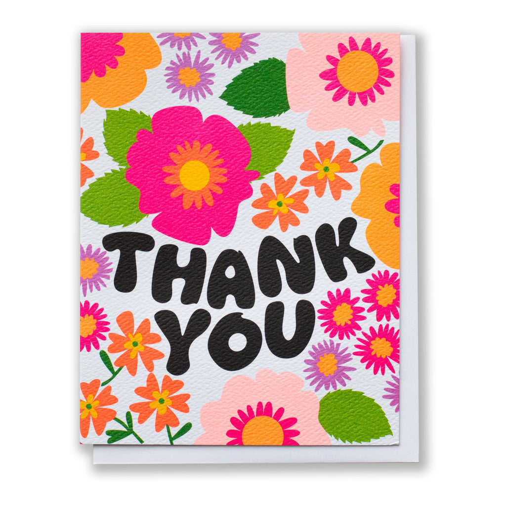 Groovy Floral Thank You Card.