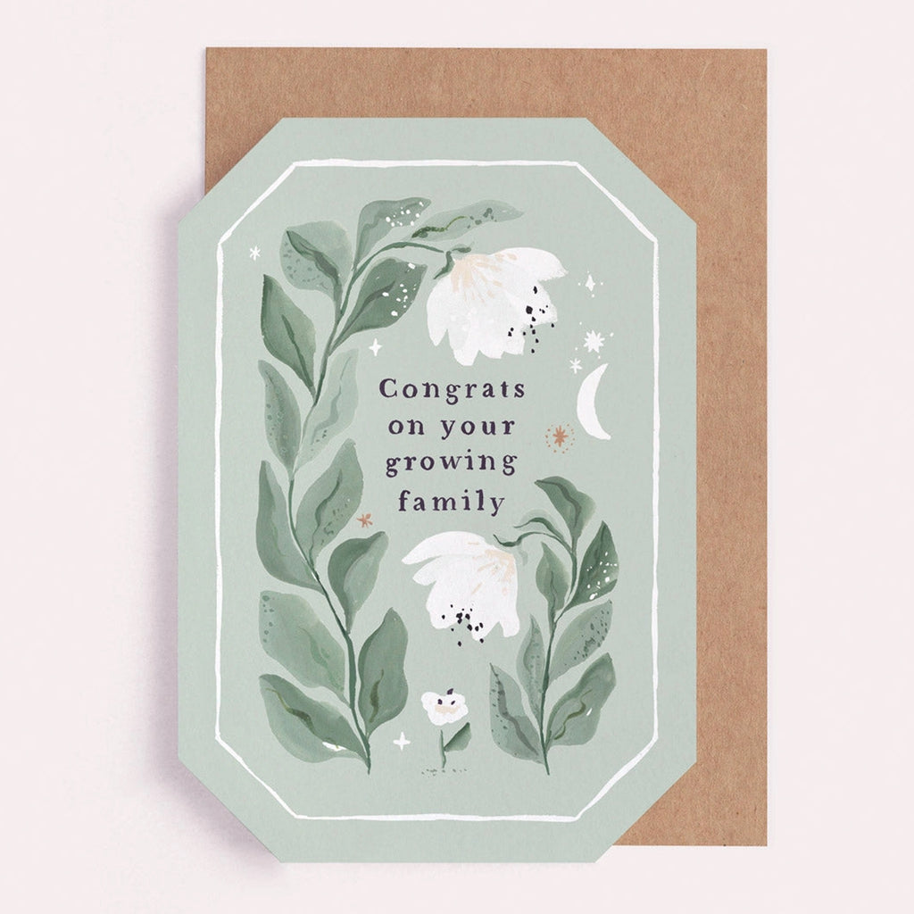 Growing Family New Baby Card.