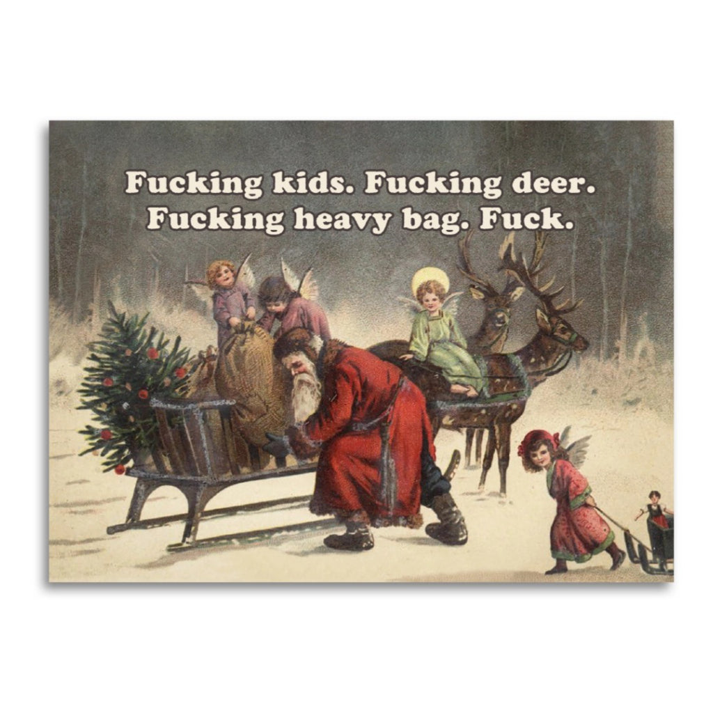 Grumpy Santa Christmas Card.