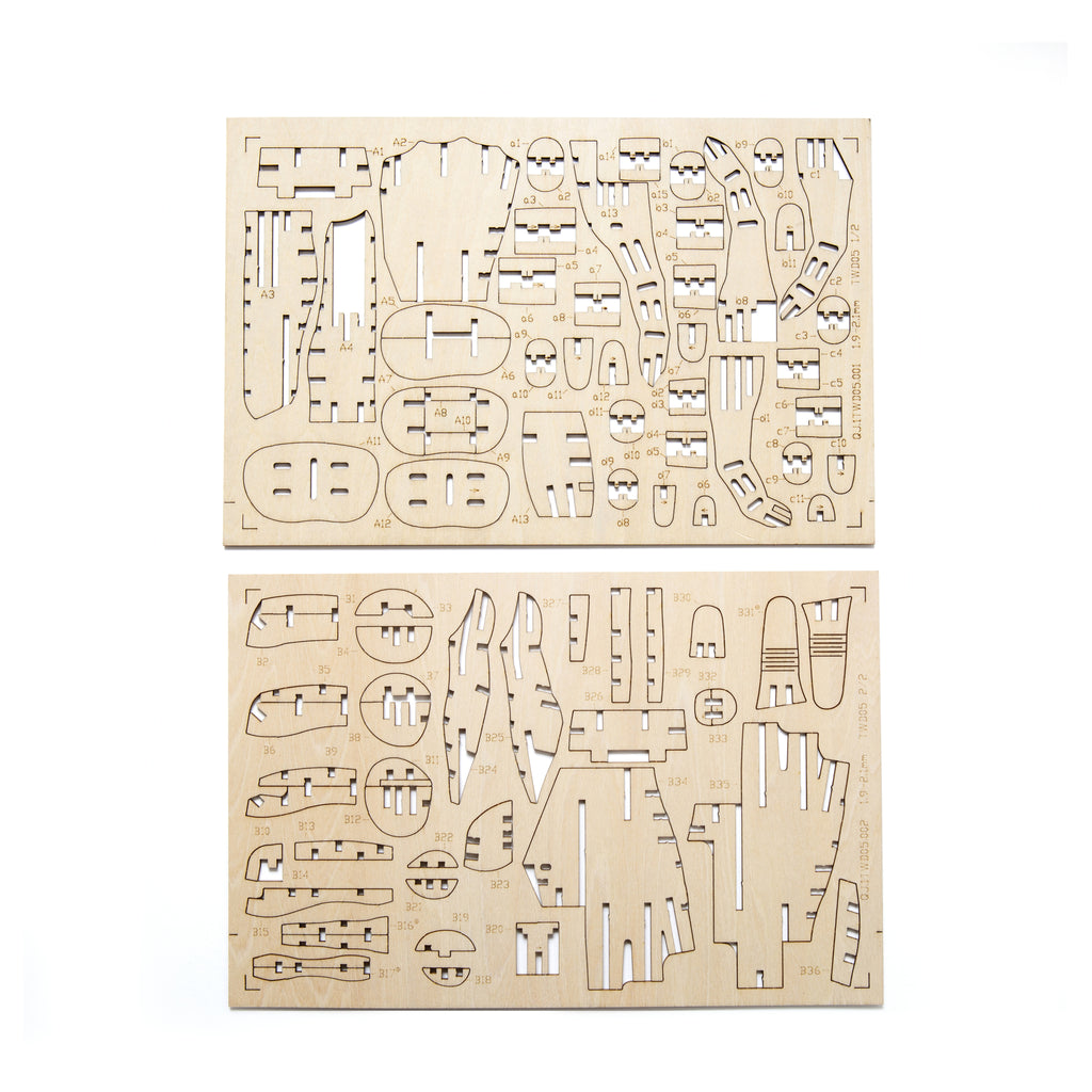 Hand 3D Wooden Puzzle unassembled.