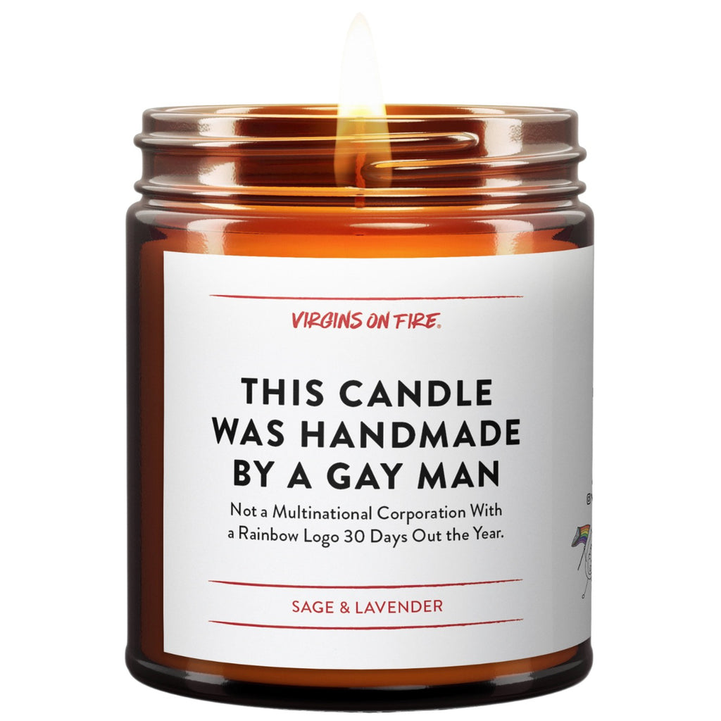 Handmade By A Gay Man Candle.