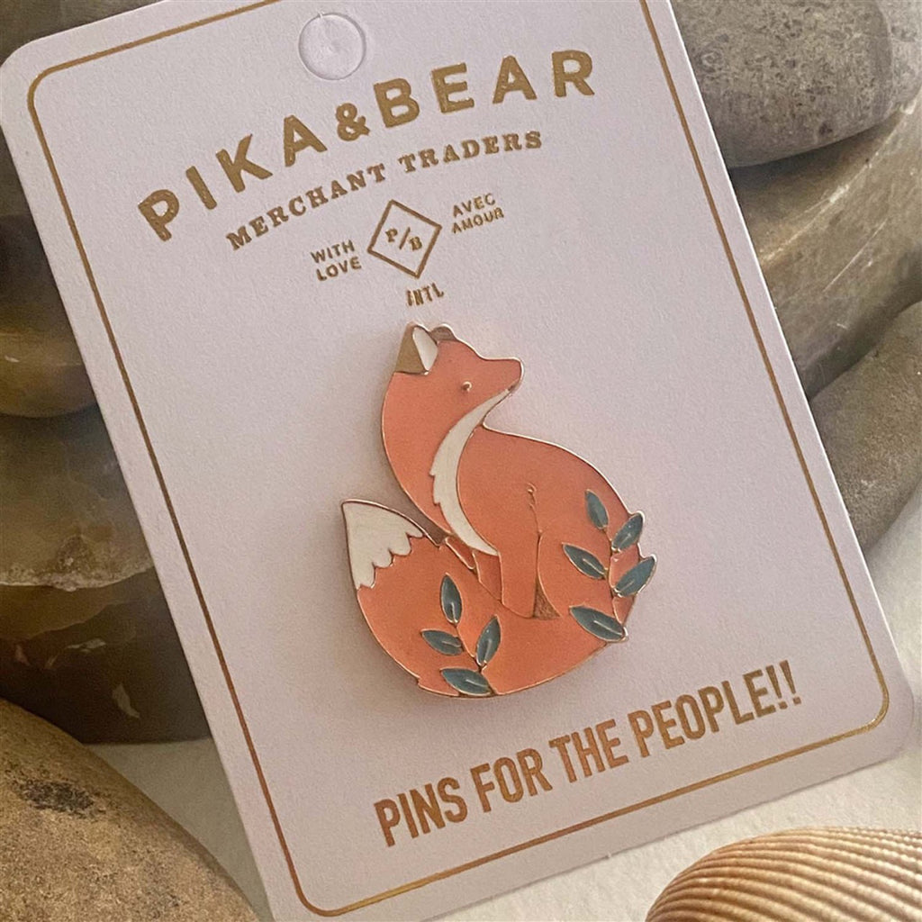 Handsome Sitting Fox Lapel Pin packaging.
