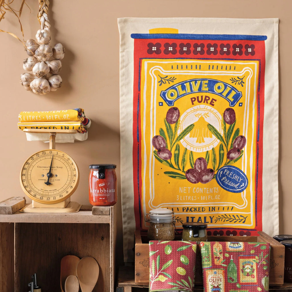 Hanging Olive Oil Recycled Microfibre Dishtowel.