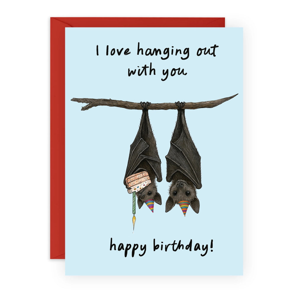 Hanging Out With You Bats Birthday Card.