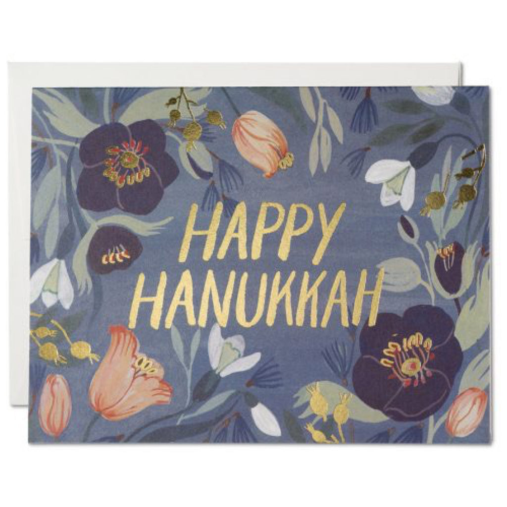 Hanukkah Flowers Hanukkah Card.