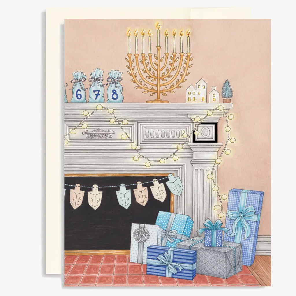 Hanukkah Mantel Card.